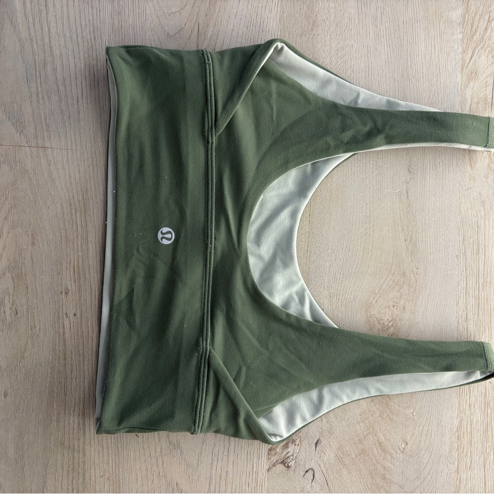 Lululemon Olive and Cream Sports Bra